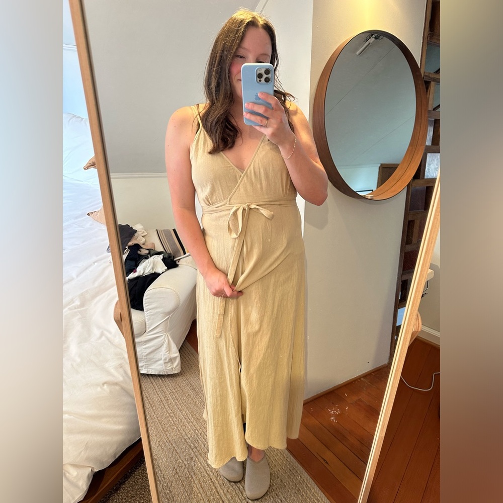 Linen-blend Light Summer Wrap Dress